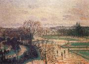 Camille Pissarro The Tuileries Gardens in Rain Spain oil painting artist